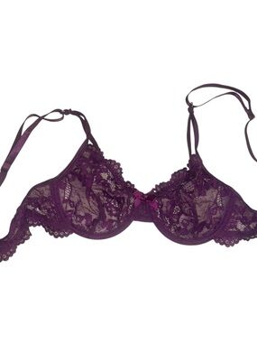 Lace Underwire Bra in Deep Plum
